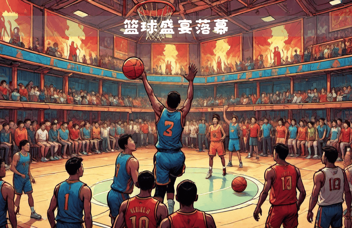 两队争夺胜利，篮球场上热闹非凡